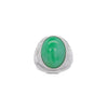 11 Karat Grade A Jadeit Jade Fei Cui mit Zargenfassung Unisex-Solitärring