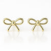 14K Gold Ribbon Stud Earrings 10mm Screw Back Closure