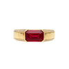 2,09 Karat Vivid Red Pigeon's Blood Burma Rubin im Smaragdschliff Ost-West Ring