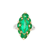 Ring من الزمرد الكولومبي المقطوع على شكل ماركيز والألماس عيار 18 قيراطًا 3.89