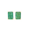 Boucles d'oreilles en émeraude verte naturelle de 4,7 carats TW en or jaune massif 14K