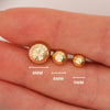 5mm Half Sphere Ball 14K Gold Diamond Cut Studs