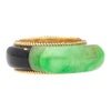Anciens Bague en or jaune 14K avec jade sculpté de 11,40 et bande en onyx