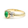 0.70 Carat Cabochon Emerald Bezel Set 14K Gold Ring