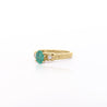 0.75 Carat Oval Cut Emerald & Diamond 3 Stone 14k Ring