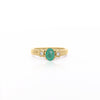 0.75 Carat Oval Cut Emerald & Diamond 3 Stone 14k Ring