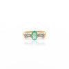 0.86 Carat Vibrant Green Oval Cut Emerald & Diamond in 14KY Gold Statement Ring