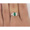 0.98 Carat Baguette Colombian Emerald, Diamond Platinum Thin Ring