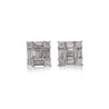 1 Carat Diamond Box Cluster Illusion Set 14K Gold Cluster Stud Earrings