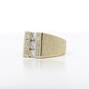 1 Carat Round & Baguette Cut Diamond & 18K Gold Matte Mens Ring