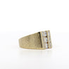 1 Carat Round & Baguette Cut Diamond & 18K Gold Matte Mens Ring