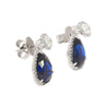 10.38 Carat Blue Sapphire and Diamond 18K White Gold Drop Earrings