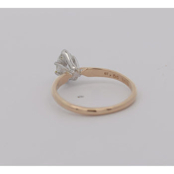 1/2 Carat Marquise Diamond Solitaire 2-tone 14K Gold Ring – Assay Jewelers