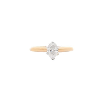 1/2 Carat Marquise Diamond Solitaire 2-tone 14K Gold Ring – Assay Jewelers