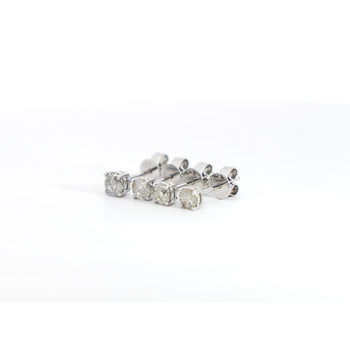 1/2 Carat Natural Diamond 4-Prong Basket Stud Earrings In 14K White Gold – Assay Jewelers