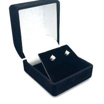 1/2 Carat Natural Diamond 4-Prong Basket Stud Earrings In 14K White Gold – Assay Jewelers