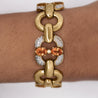 12.75 Carat Oval Spessartine Garnet & Diamond 18K Gold Wide Oval Link Bracelet