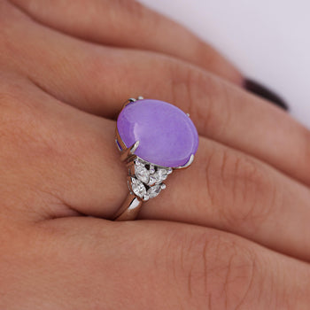 12.86 Carat Lavender A Jade & Diamond Platinum Cocktail Ring – Assay Jewelers