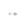 1/3 CTTW Bezel Set Natural Diamond Stud Earrings in 14k White Gold | 3.5 MM