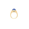 13.83 Carat No Heat Sri Lanka Blue Star Sapphire Solitaire Bezel 18K Men's Ring