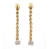 14K Gold Ball and Chain Diamond Drop Dangle Earrings