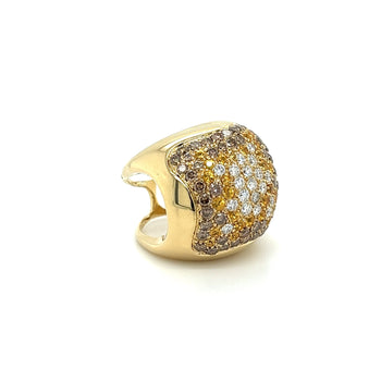 14K Gold Multi Color Natural Diamond and Sapphire Open Shank Cluster Dome Ring – Assay Jewelers