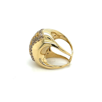14K Gold Multi Color Natural Diamond and Sapphire Open Shank Cluster Dome Ring – Assay Jewelers