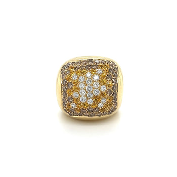 14K Gold Multi Color Natural Diamond and Sapphire Open Shank Cluster Dome Ring – Assay Jewelers