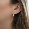 14K Solid Gold Lightning Bolt Dainty Stud Earrings in Screw Back Closure