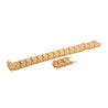 14K Solid Yellow Gold Nugget Link Mens Bracelet