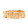 14K Solid Yellow Gold Nugget Link Mens Bracelet