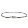 14K White Gold Ball Style 2.4MM Round Cut Blue Sapphire Tennis Bracelet