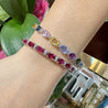 15.63 Carat Multi Color Sapphire & Diamond Bracelet in 18K White Gold Station