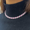 16.25 Carat Ruby & Diamond 18K White Cascade Link Necklace