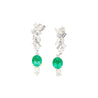 18K Gold Natural Colombian Emerald and Diamond Detachable Drop Earrings