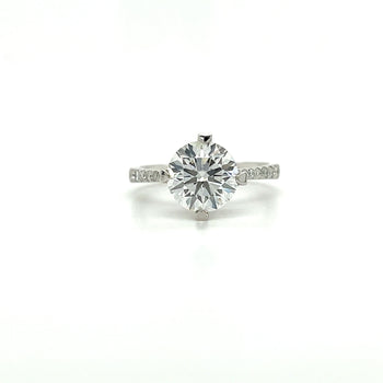 18K White Gold 2.60 Carat Lab Diamond Ring with Heart Shaped Prong Setting – Assay Jewelers