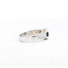 18K White Gold Bezel and Channel Set Oval Cut Blue Sapphire & Baguette Diamond Ring