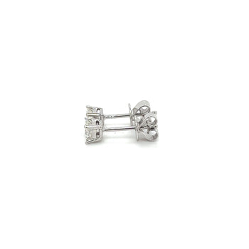 18K White Gold Princess Cut 0.60 Carat 4.5MM Natural Diamond Stud Earrings – Assay Jewelers