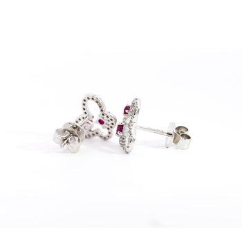 18K White Gold Ruby and Diamond Butterfly Outline Stud Earrings – Assay Jewelers