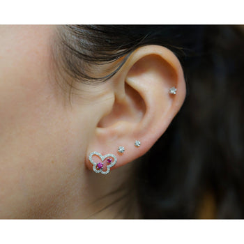 18K White Gold Ruby and Diamond Butterfly Outline Stud Earrings – Assay Jewelers