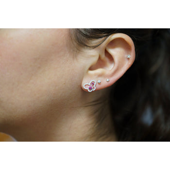 18K White Gold Ruby and Diamond Butterfly Outline Stud Earrings – Assay Jewelers