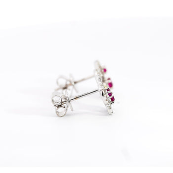 18K White Gold Ruby and Diamond Butterfly Outline Stud Earrings – Assay Jewelers
