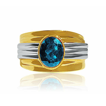 18k Gold Mens Blue Indicolite Tourmaline Ring – Assay Jewelers