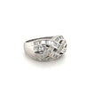 18k White Gold Baguette Cluster Curved Ring