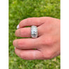 18k White Gold Baguette Cut Diamond Cluster Dome Ring