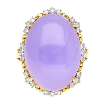 19.48ct Oval Lavender Jadeite Jade Diamond Cocktail Ring – Assay Jewelers