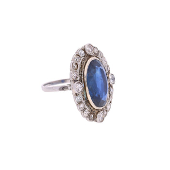 19th Century Victorian-Era 15 Carat Burma Oval-Cut Sapphire and Diamond Ring – Assay Jewelers