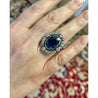 19th Century Victorian-Era 15 Carat Burma Oval-Cut Sapphire and Diamond Ring