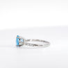 1.16 Carat Oval-Cut Aquamarine and Diamond Shank 14K White Gold Ring