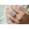 1.16 Carat Oval-Cut Aquamarine and Diamond Shank 14K White Gold Ring